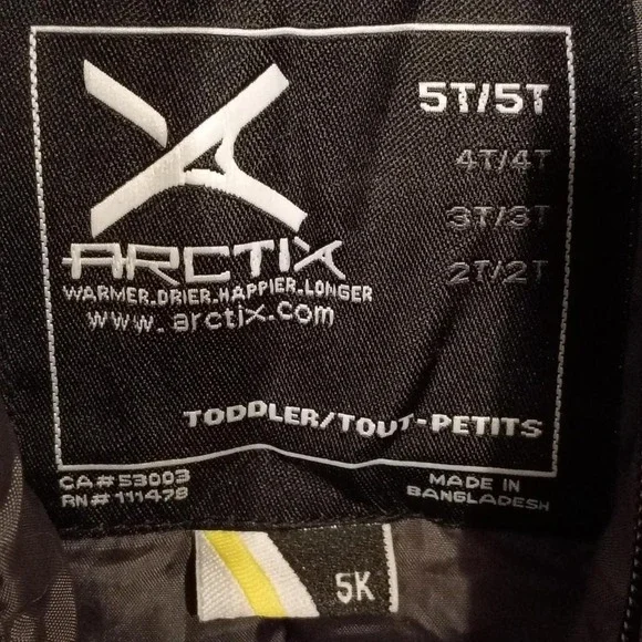 Arctix snow Arctix Kids Insulated Snow Bib Overalls, Black and Grey.